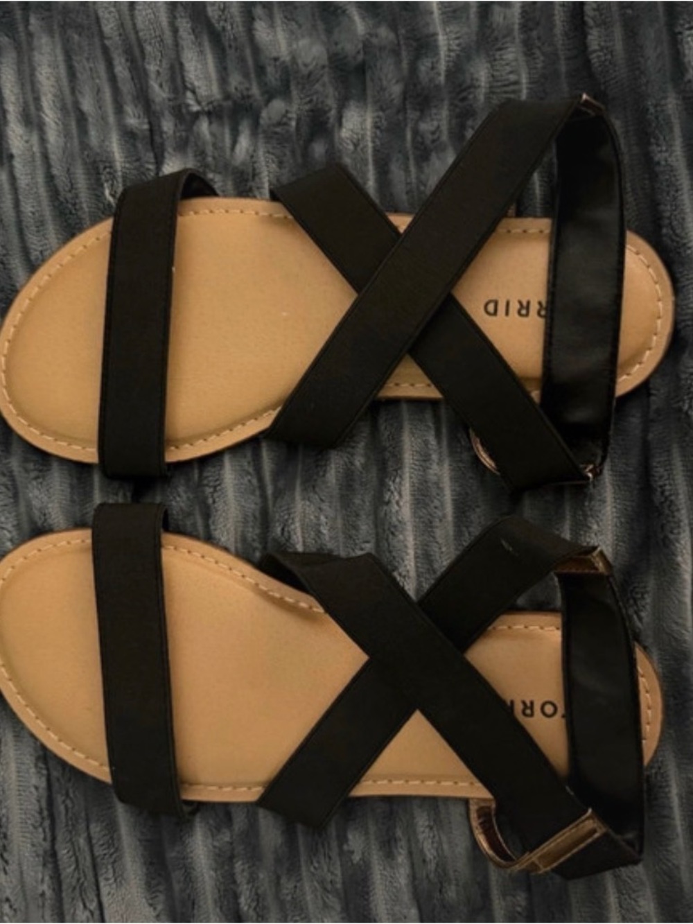 Torrid Black Strappy Sandals - Size 7WW Extra Wide